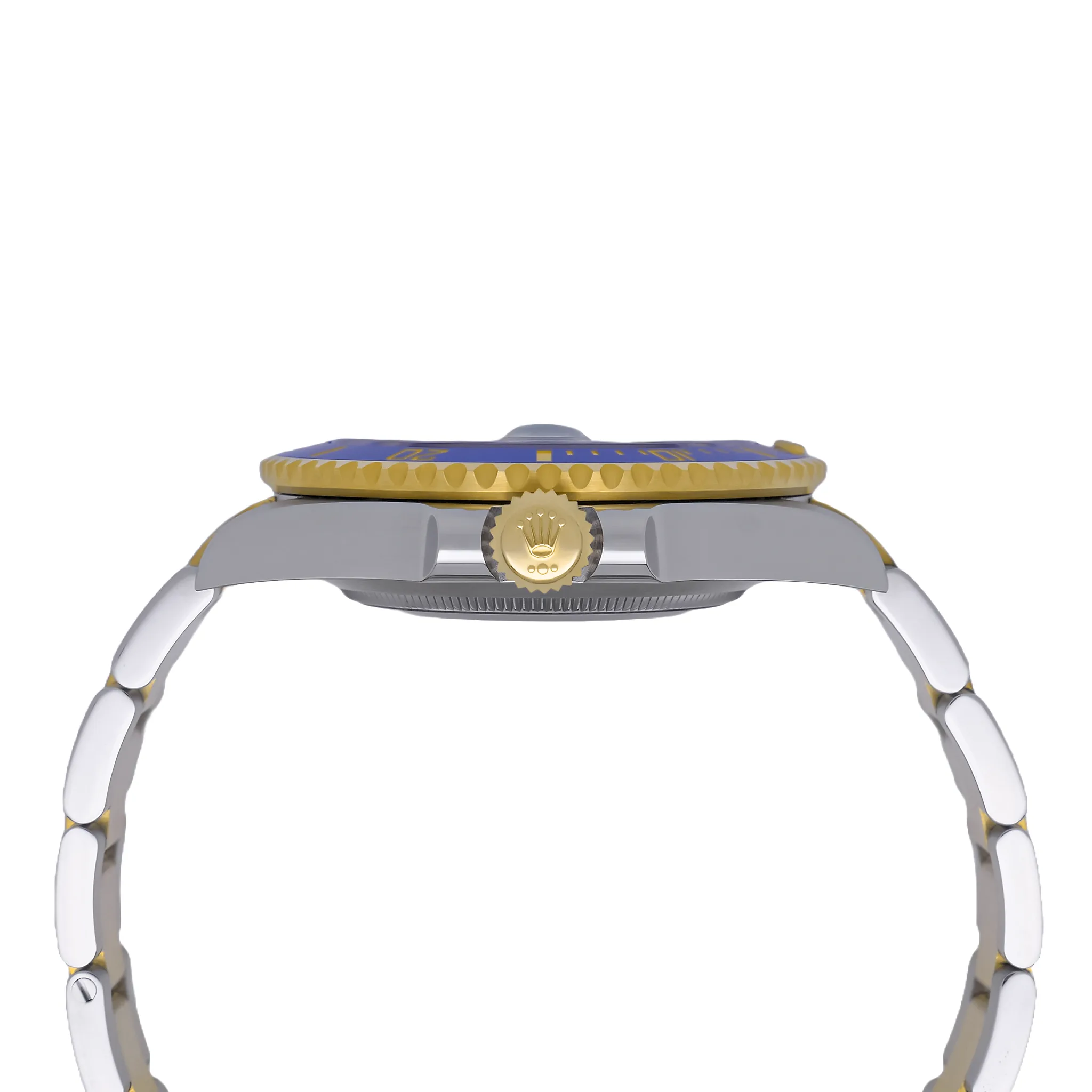Rolex Submariner Date 126613LB, Detailansicht der verschraubten Triplock-Krone
