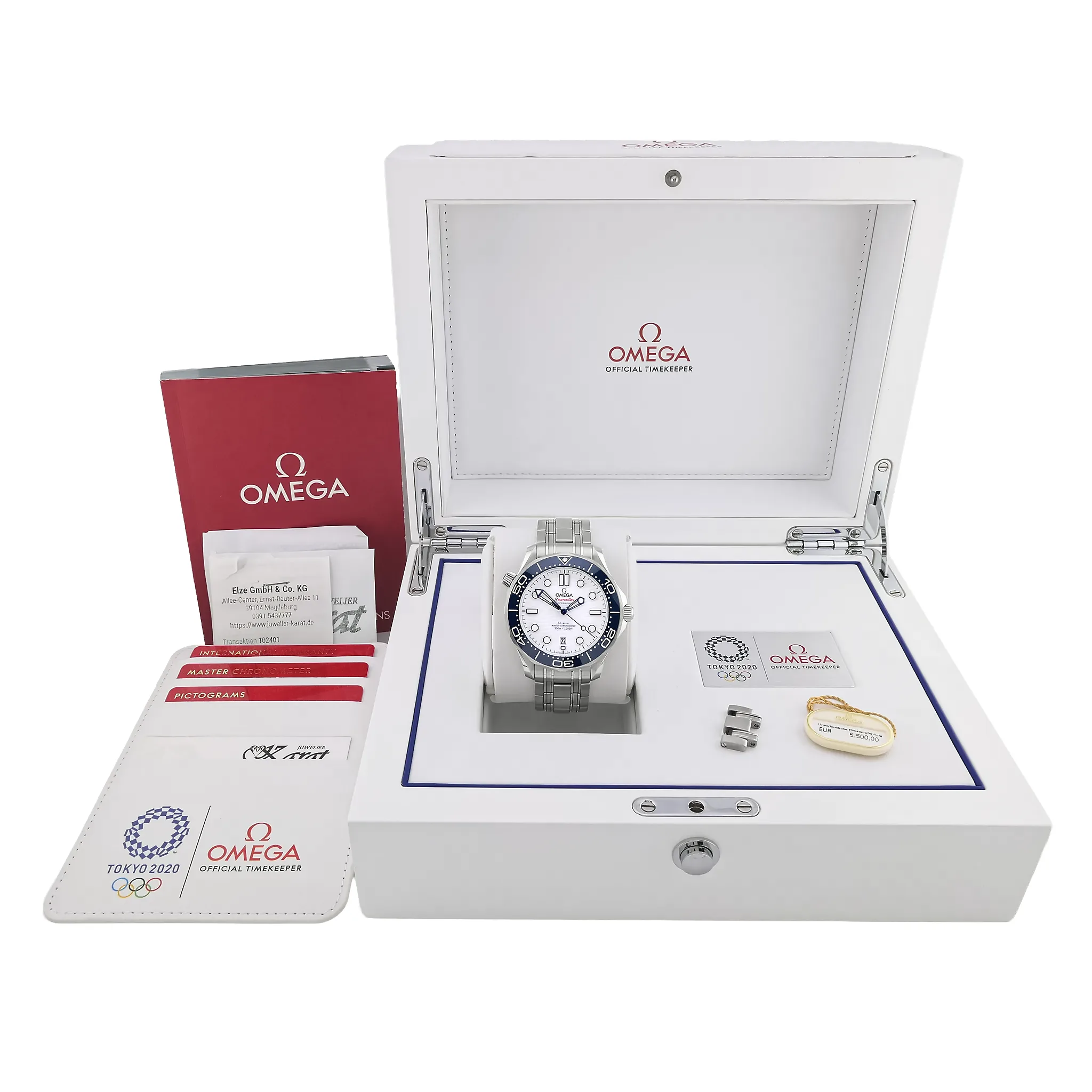 Omega Seamaster Diver 300M Tokyo 2020, Referenz 522.30.42.20.04.001, Full Set mit Originalbox und Papieren