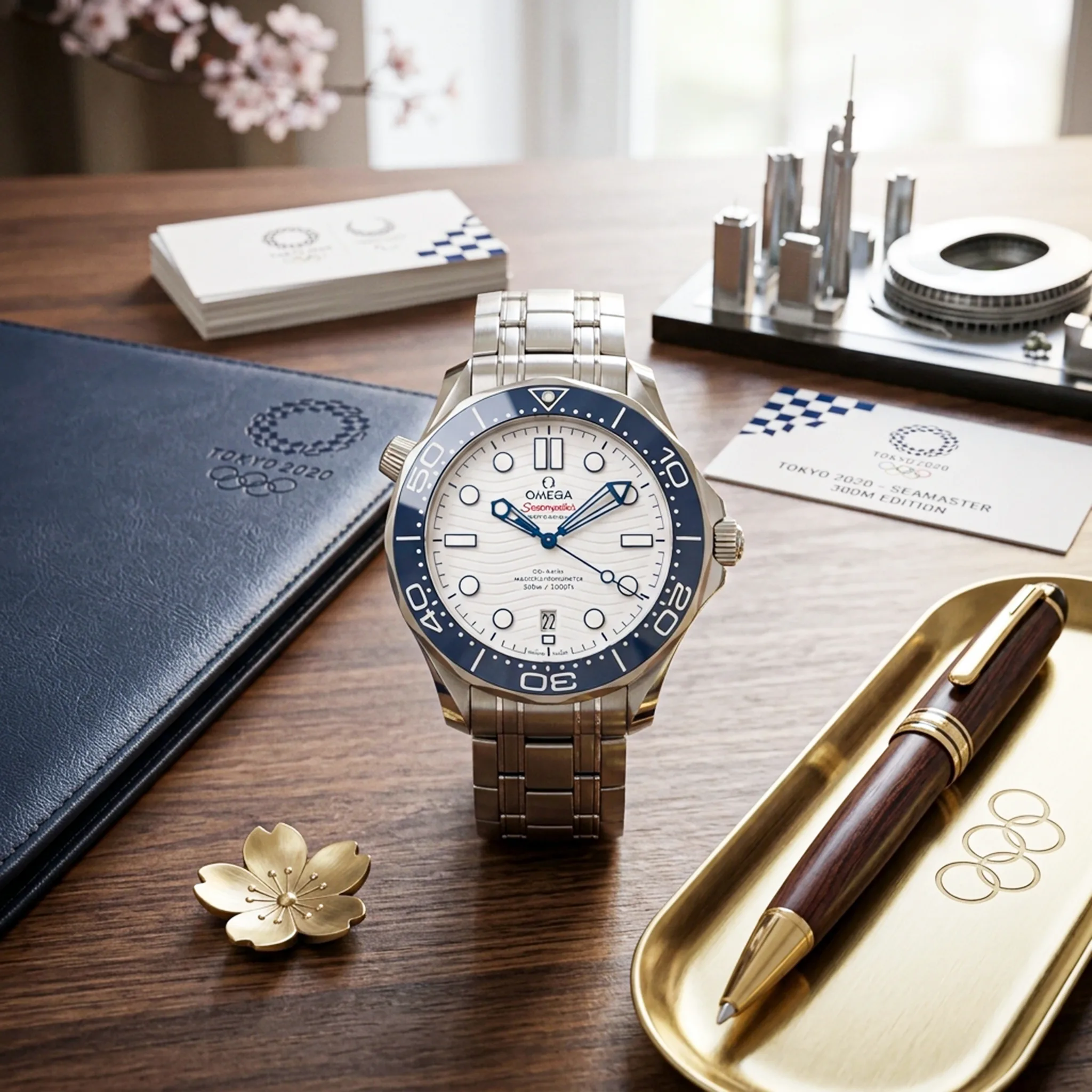 Omega Seamaster Diver 300M Tokyo 2020, Referenz 522.30.42.20.04.001, Stillleben