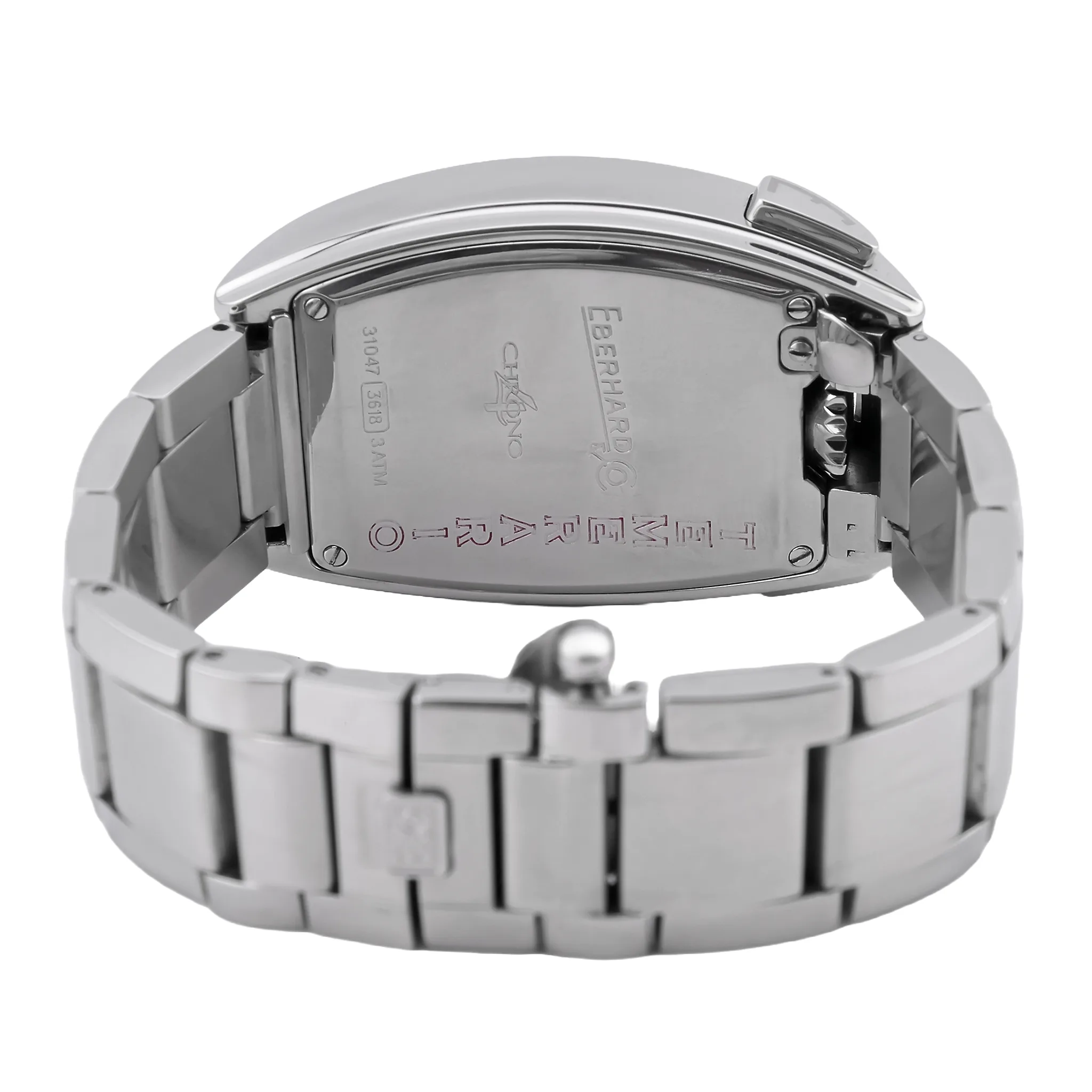 Eberhard Chrono 4 Temerario Ref. 31047 Gehäuseboden mit vier Schrauben und Gravur